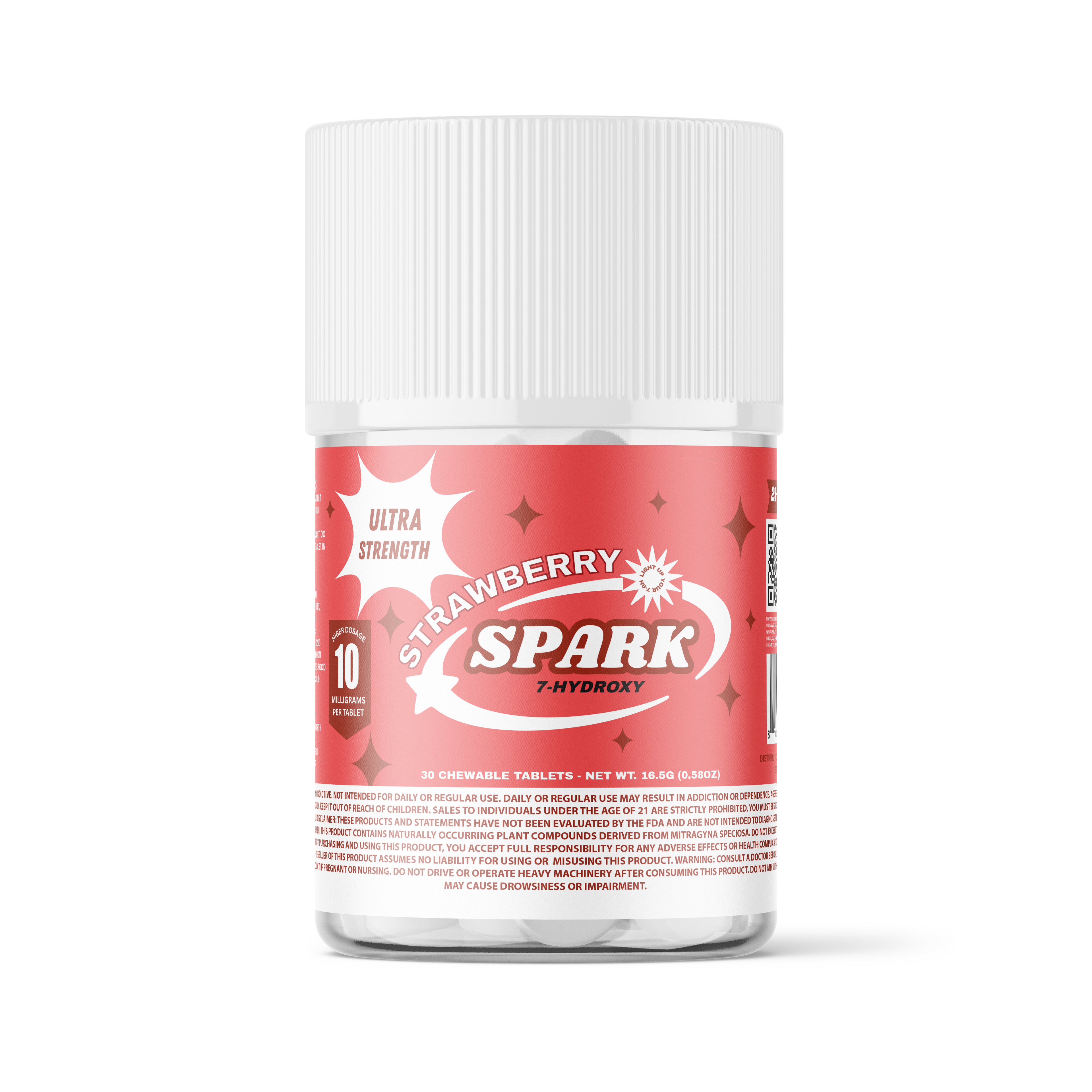 Spark 7 Hydroxy, 30 Tablets Per Bottle, 10MG Per Tablet - Strawberry